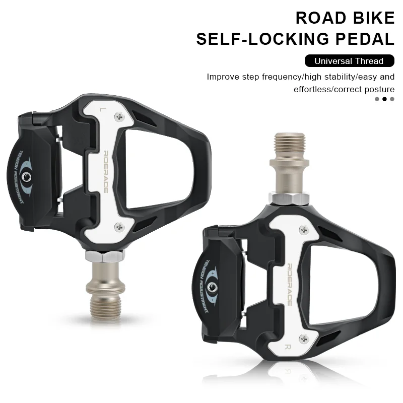 RIDERACE Road Bike Pedal Bicycle Self Locking Pedals Gravel Cycling Sealed Bearing Cleats Clipless Pedal For SPD SL System