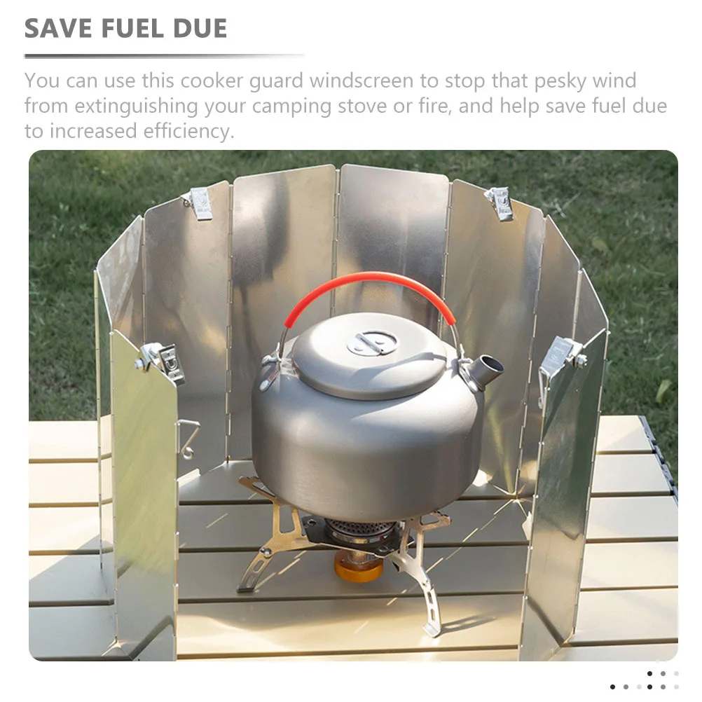 

1Set Aluminum Alloy Camping Stove Windshield Foldable Portable Durable Corrosion Resistant Bbq Hiking Outdoor Cooking Tool