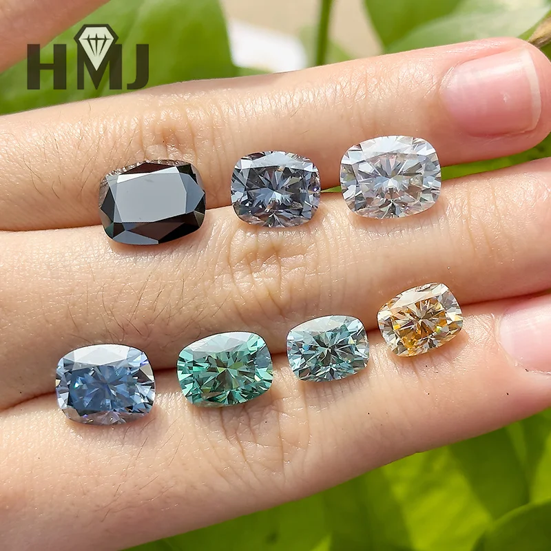 Moissanit Loser Stein, länglicher Kissen-Schliff, D-Farbe, VVS1, 3 Karat, im Labor gezüchteter Diamant, zertifiziert für Schmuckherstellung, Materialien im Großhandel – Detail 7