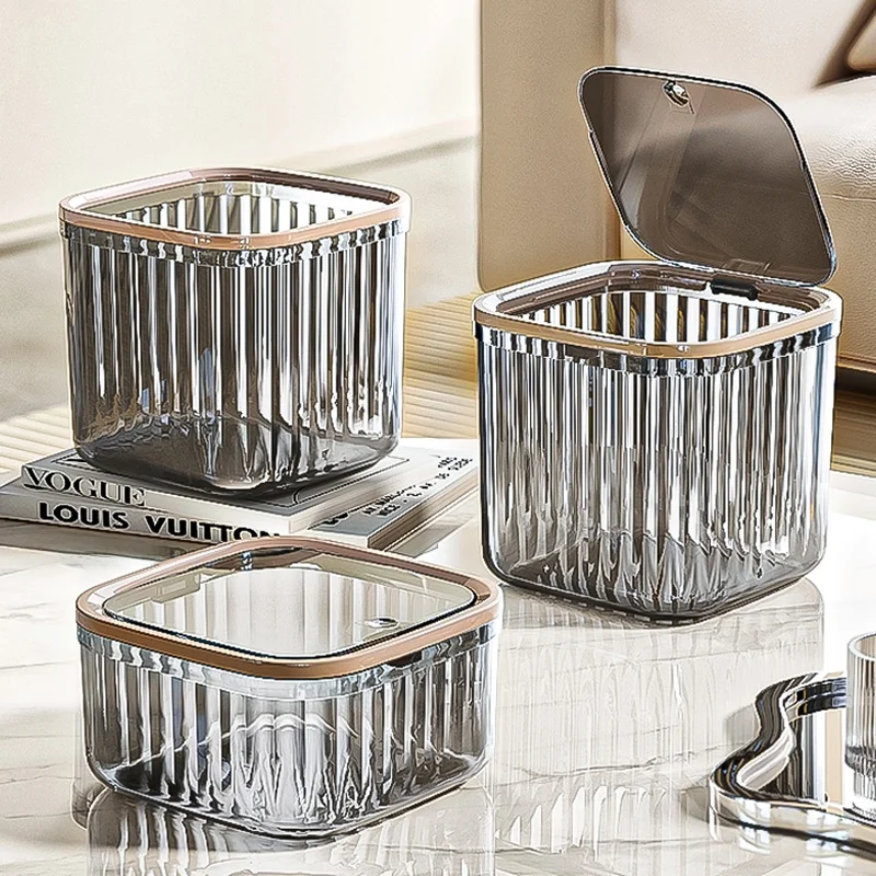 

Настольный стол Tra Can ort Sle Office с крышкой Стол Маленькая корзина для мусорной бумаги Обеденный стол для спальни Высокоэстетичный прозрачный ...