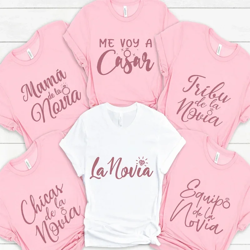 Custom Spanish Girl Bachelorette Party Tees Shirts Team Bride Squad T-shirt Bridal Shower Tshirt Friends Wedding Party Tops