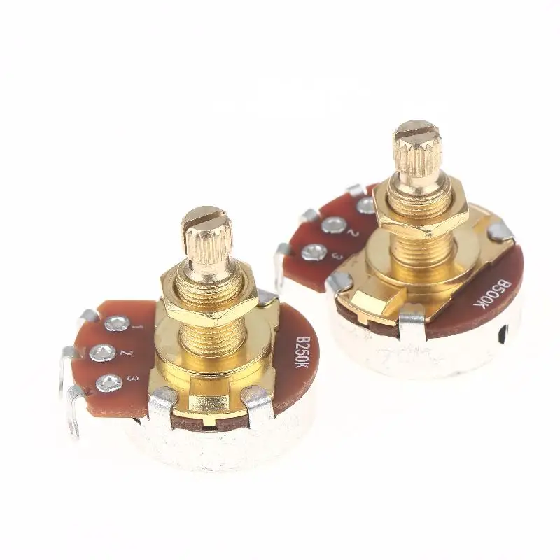 

High-Quality Brass Shaft Guitar Potentiometer A500K B250K B500K Low Noise, Low Torque Smooth Action