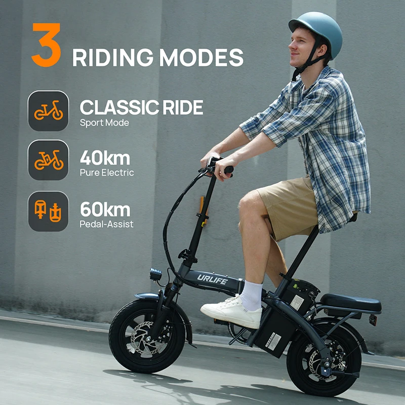URLIFE F1L Unisex Elektrofahrrad 250W Motor Faltbar 48V 7,5AH Akku 14 Zoll City-Pendlerfahrrad mit Heckträger – Detail 9
