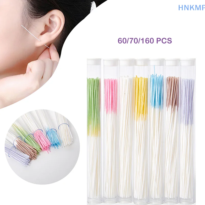 60/70/160pcs Pierced Ear Cleaning Herb Solution Paper Floss Ear Hole Aftercare Tools Kit Disposable Earrings Hole Cleaner