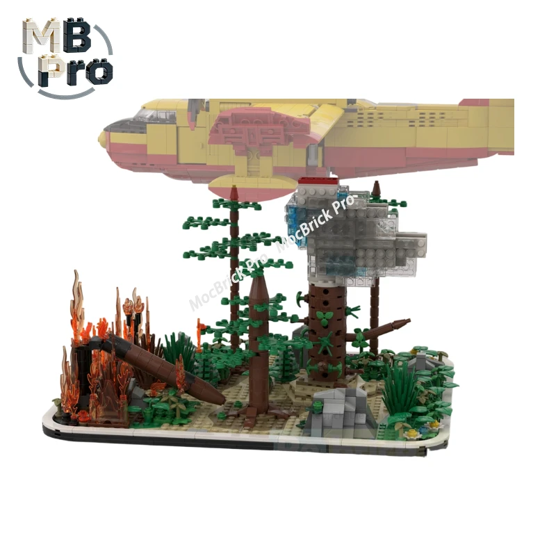 Canadair CL-415 Amphibious Firefighting Aircraft MOC Bricks Set DIY Assemble Water Bomber Plane Model Building Blocks