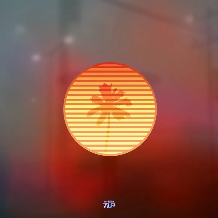 RETLPER Reflecterende Autosticker Zonsondergang Kokospalm Vaporwave Elektronische Glitch Retro Sticker