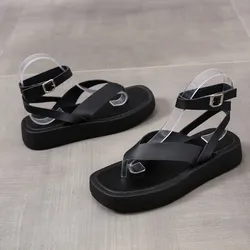 2022 Sandals Comfort Shoes for Women Suit Female Beige Summer Heels Flip Flops Platform Muffins shoe New Low Black Fashion Sprin