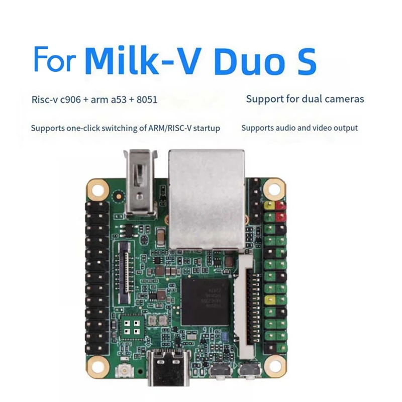 Milk-V Duo S Development Board+2MP CAM C906 RISC-V ARM Supports One-Click Switching ARM/RISC-V Startup Basic Version