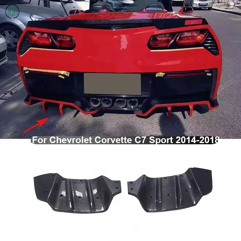 

For Chevrolet Corvette C7 Sport 2014-2018 Carbon Fiber Car Rear Bumper Lip Diffuser Spoiler Parts Upgrade Body kit