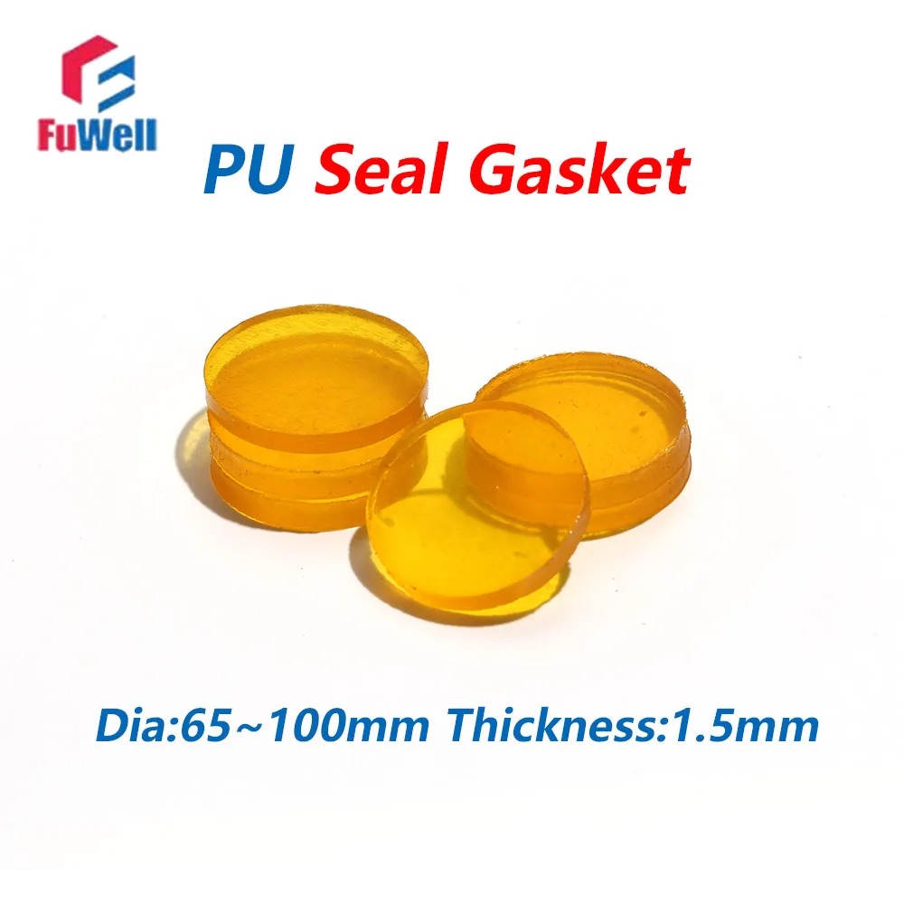 

Fuwell 10pcs Solid round Polyurethane Sealing Gaskets PU Seal Washers Wear-Resistant Damping Pads Dia 10-100mm Thickness 1.5mm