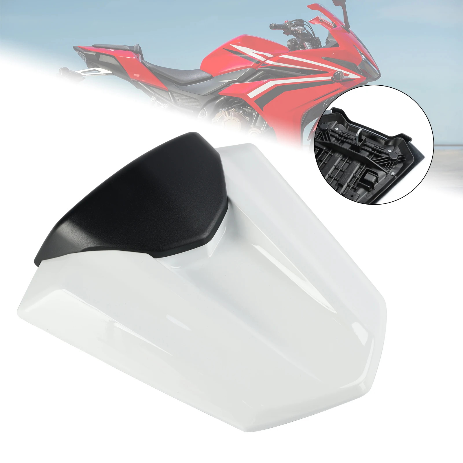 Topteng Rear Tail Seat Fairing Cover For Honda CB750 CB400F CB500F CBR400R CBR500R 2022-2023 White