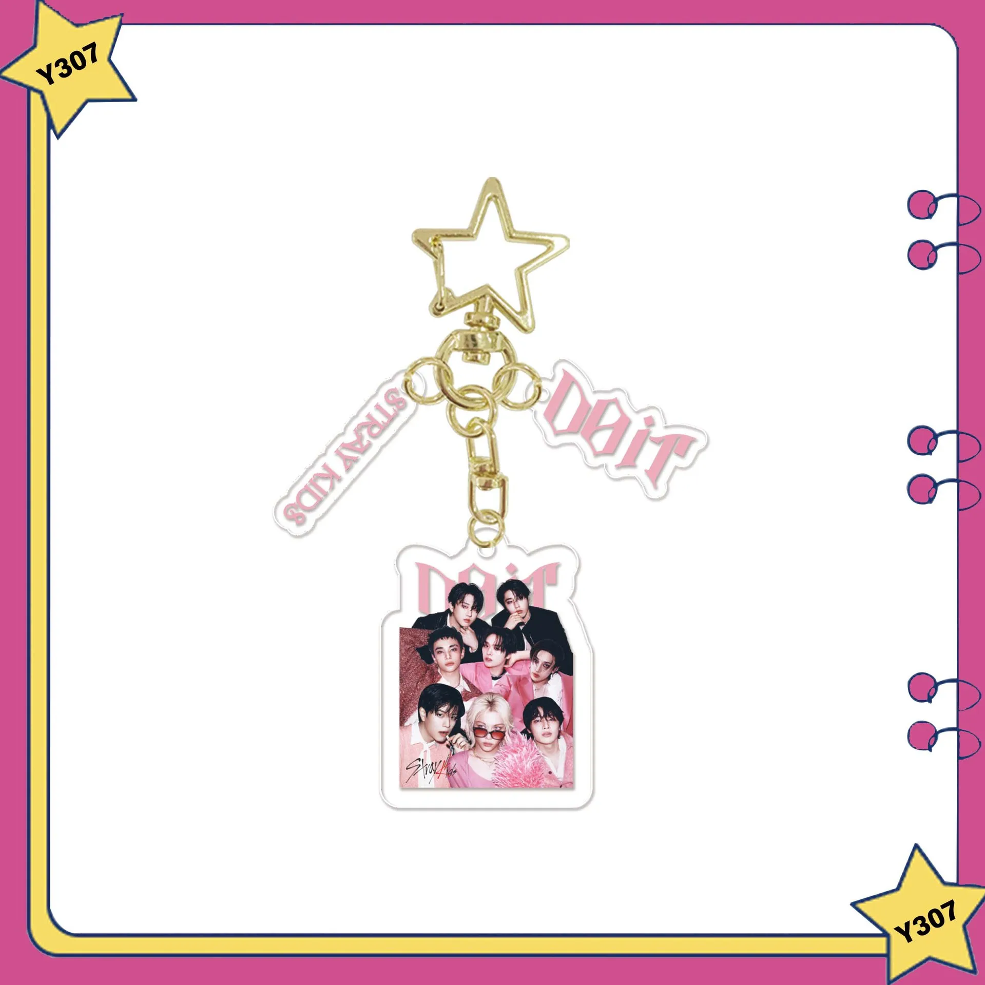 Nouveau Skzoo hommes Stray Kids acrylique porte-clés Han Zhicheng Fangcan sac pendentif bijoux trois pièces ensemble