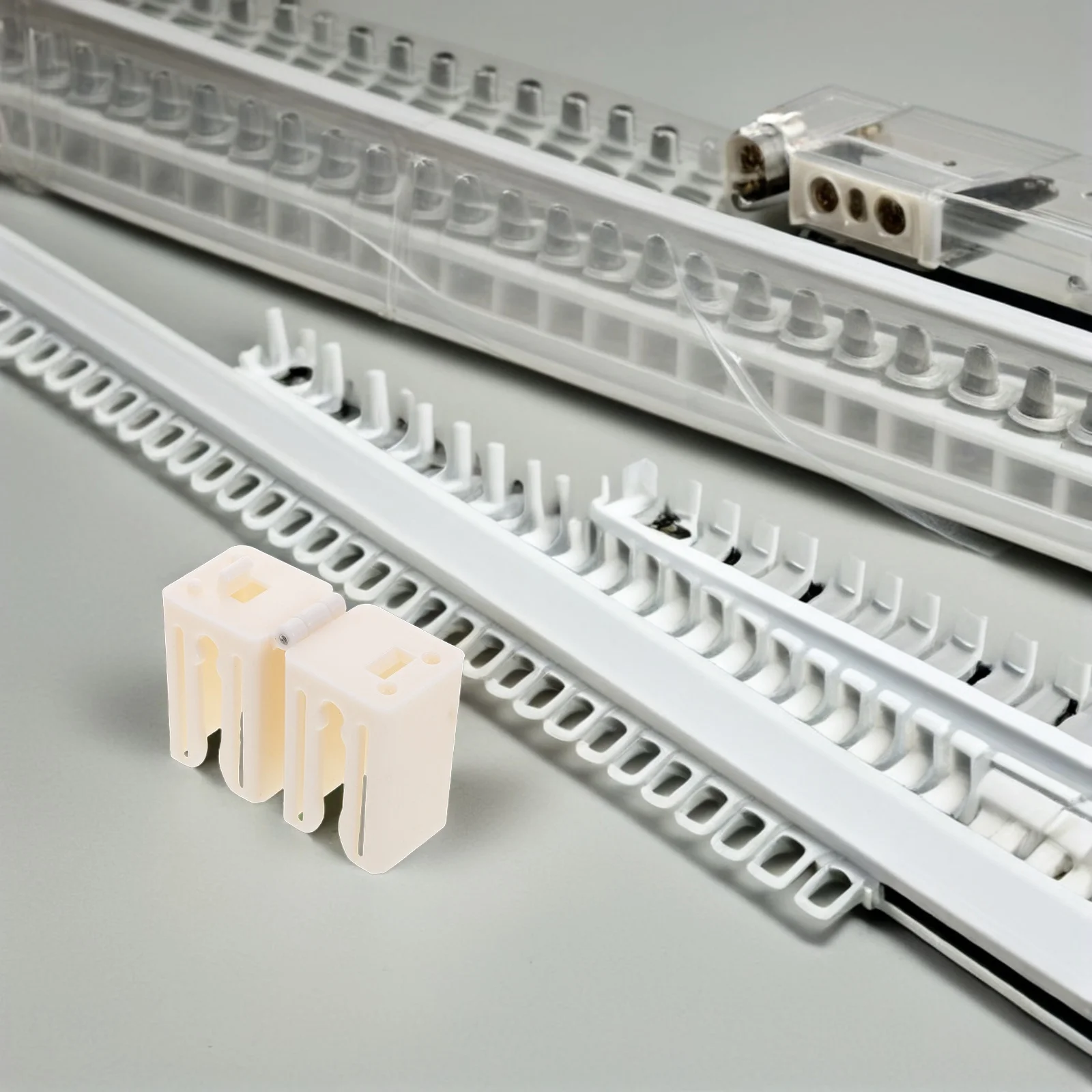 

10Pcs Plastic Curtain Track Connectors Foldable Design Quick Install Ceiling Window Rail Curtain Accessories Drapery Joints
