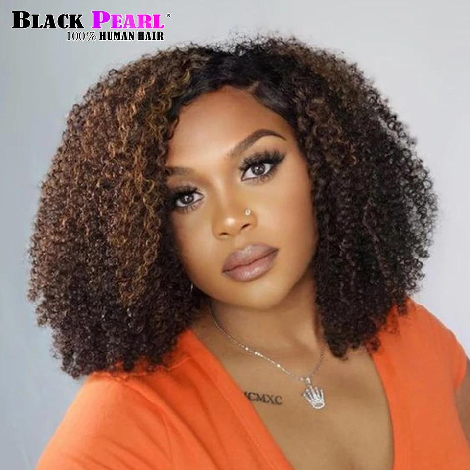 

Afro Kinky Curly Bob Wig Human Hair Wigs Ombre Highlight Human Hair Wig With Bangs Colored Brazilian Curly Wig For Women