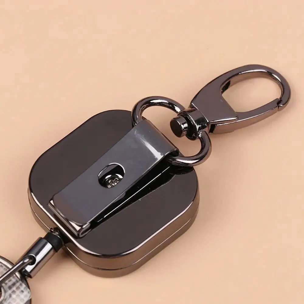 الثقيلة المعادن سحب بكرة حلقة تسلق قابل للسحب لمكافحة خسر مكافحة خسر المفاتيح لص سلسلة المنظم إدارة المفاتيح #1