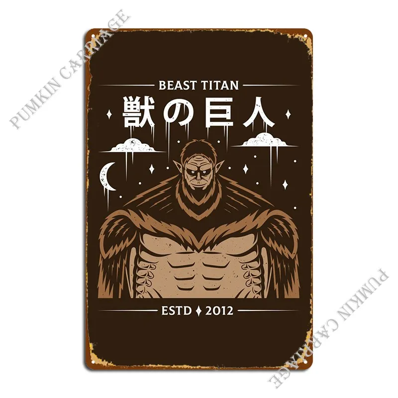 Zekes Beast Titan Aot Metal Signs Rusty Plaques Wall Mural Wall Cave Tin Sign Poster