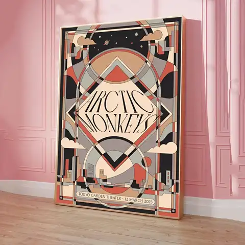 Arctic Monkeys musikalbumaffisch Klassiska vintageposters HD-kvalitet väggkonst Retroposters för heminredning 10 best sales Arctic Monkeys-klistermärken - №9