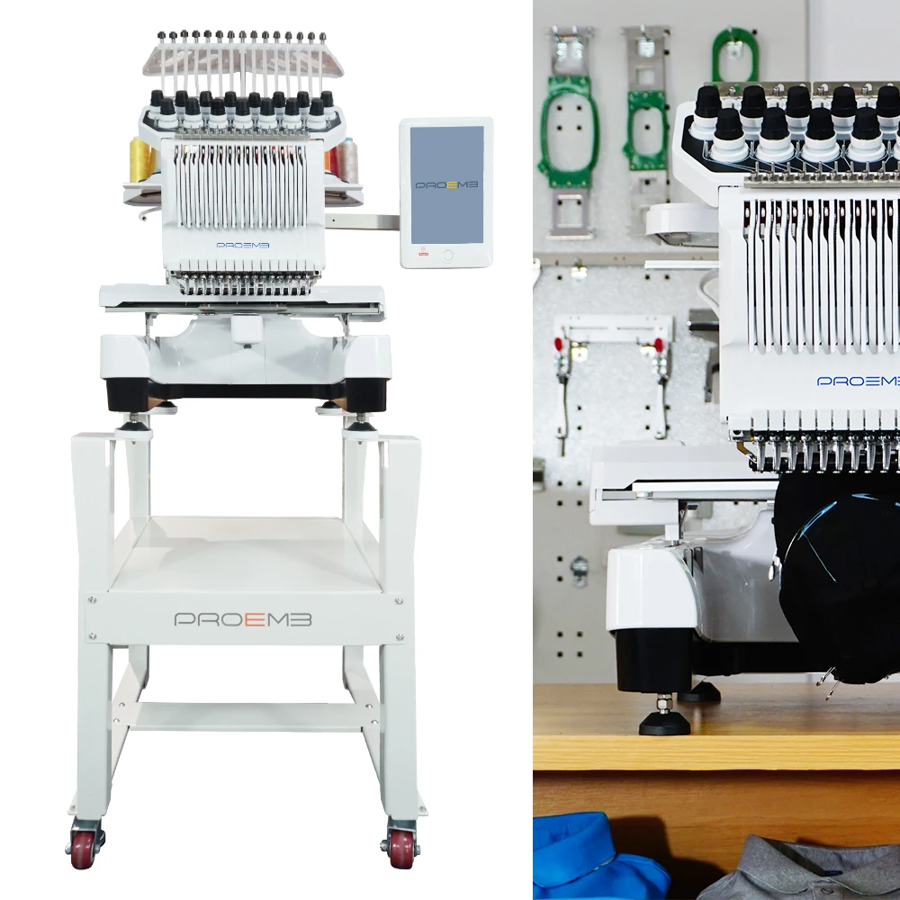 PROEMB Best Servise Single Head Computer Embroidery Machine Multi Function High Speed Cap T-shirt Garment Embroidery Machine