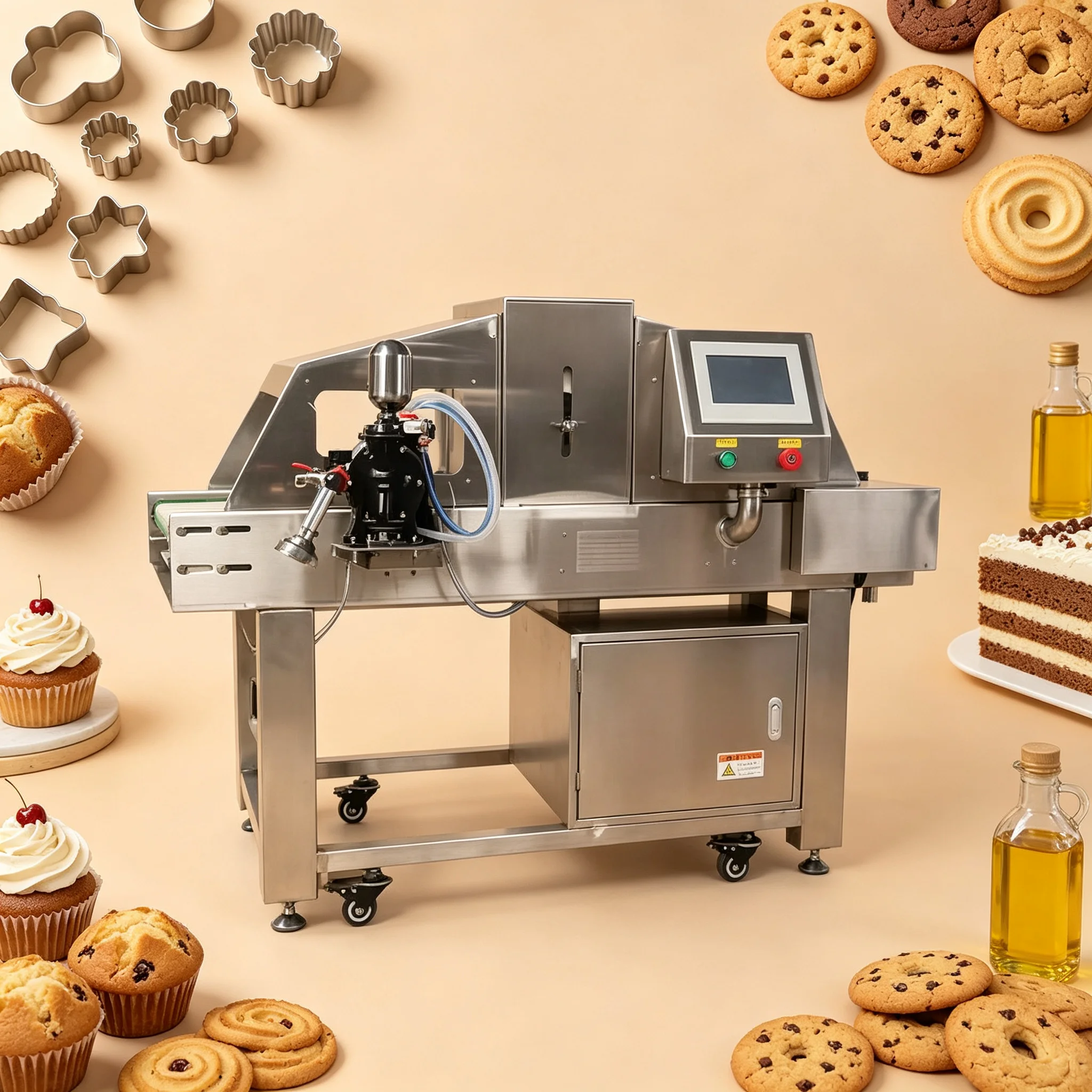 High‑Efficiency Cake Mold Oil Spraying Machine Continuous Spray System For Large Bakery Workshop Customized