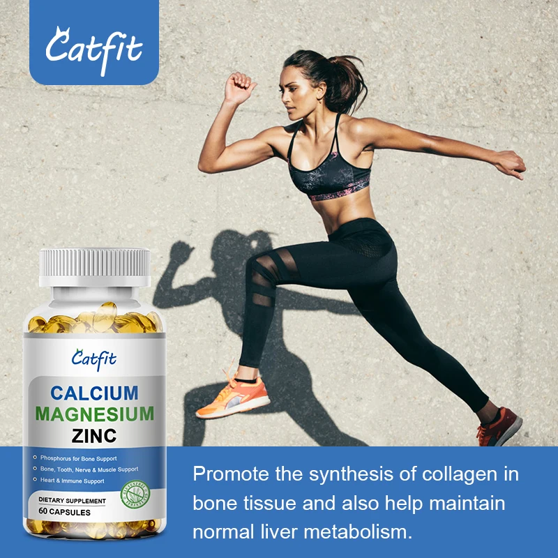 Catfit Magnesium Glycinate Capsules for Gym Use Zinc Magnesium-citrate Reduce Hypertention Prevent Osteoporosis Beauty Health