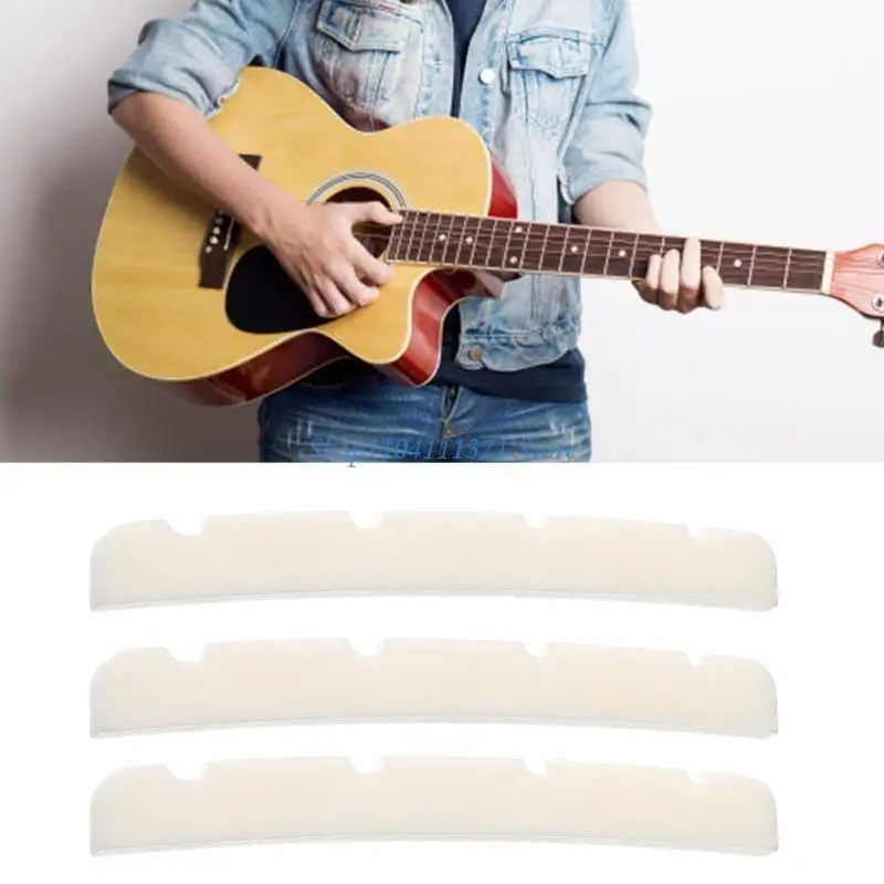 P9FC Guitar Nut Bone Slotted Top Nut Replacements for 4 Strings Musical Instruments