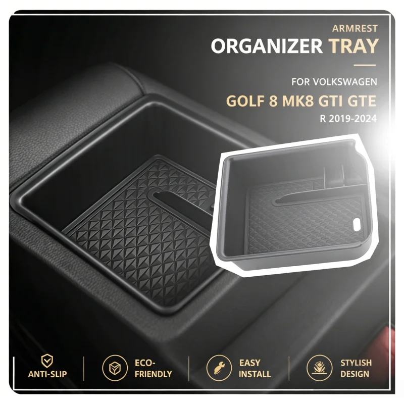 

Car Center Console Box for Volkswagen VW Golf 8 MK8 GTI GTE R 2019 - 2024 Car Armrest Stowing Tidying Storage Case Holder