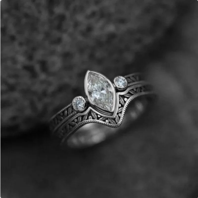 Revivalism Imitation Crystal  Women Wedding  Party Ring  Hot Sale Trendy Jewelry Fine Gift