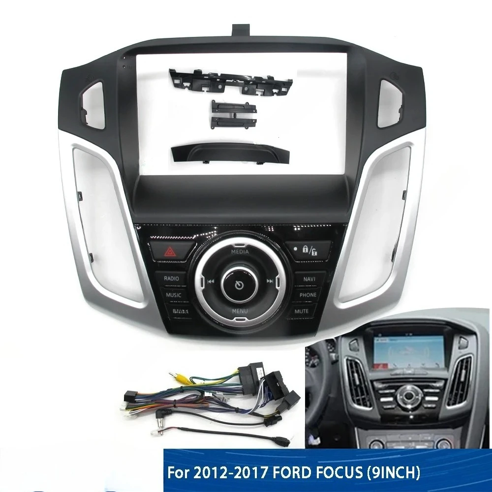 

9-дюймовый автомобильный радиоприемник для 2012-2017 FORD FOCUS Android стерео рамка плеер 2 Din головное устройство панель отделка приборной панели с кабелем canbus