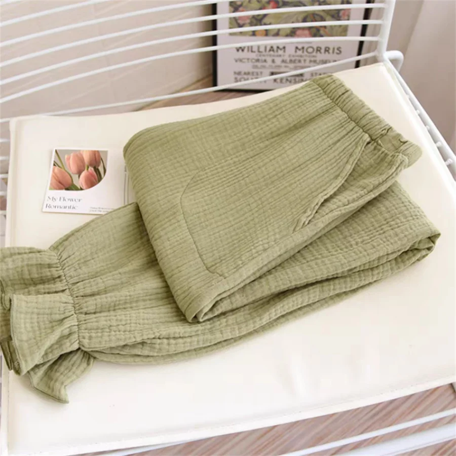 Women's Double-layer Cotton Pants Spring/Summer New Women's Sleeper Pants Casual Loose Large Home Pants Solid Color Basic Pant