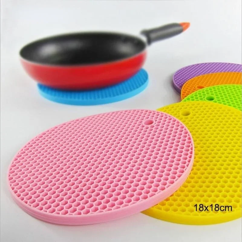 1pc Silicone Insulation Mat Honeycomb Pot Holder Non-slip Heat-resistant Place  Coaster