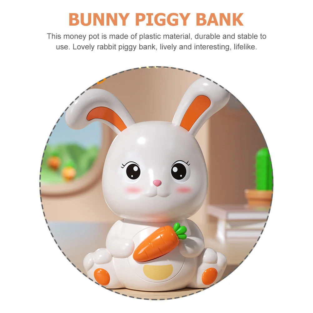 クリエイティブなウサギの貯金箱、プラスチック製のお金貯めポット、子供用コインバンク、ウサギの形をした素敵な誕生日プレゼント、プラスチック製のコインバンク