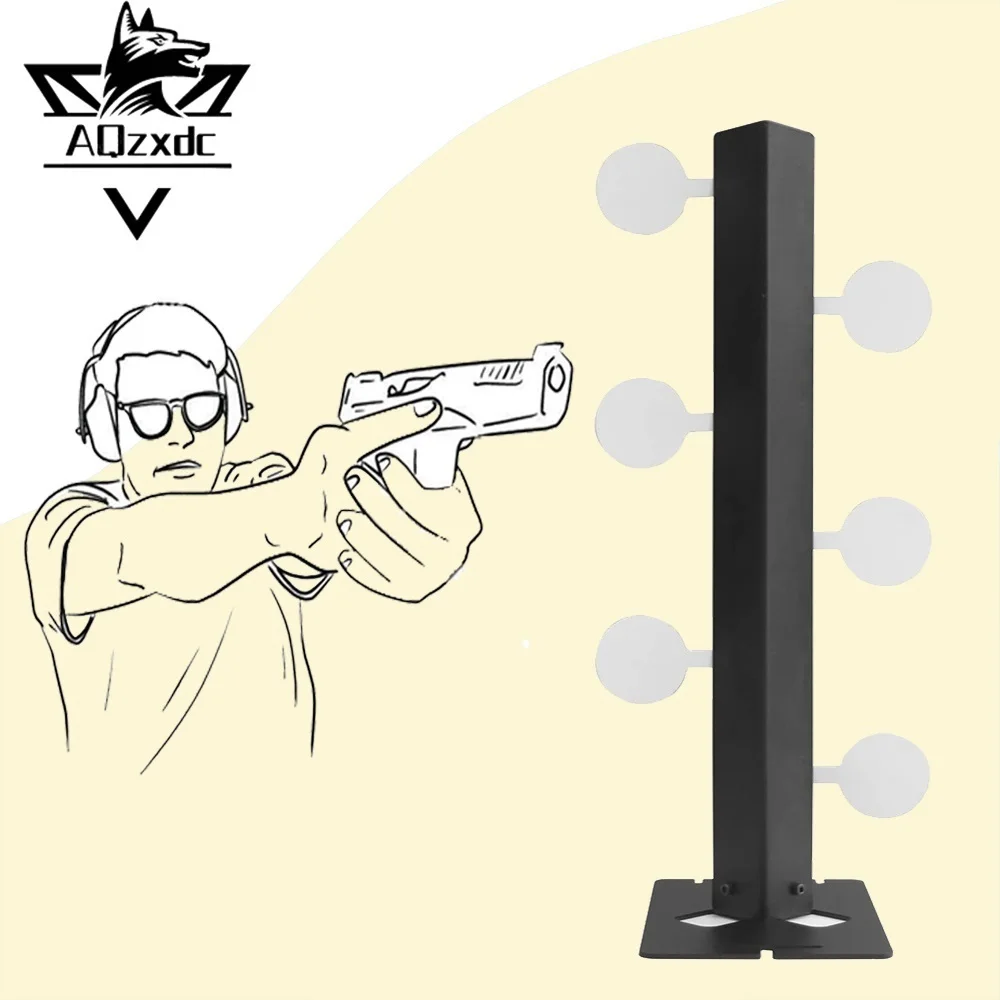 

Tactical Stand Training Target BB Water Bullet Soft Bomb Shooting Target with 6 Steel Target Board for Outdoor Paintball Hunting