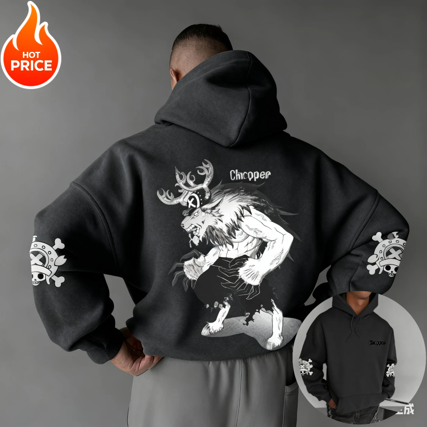 

Harajuku Anime Chopper 2025 One Piece Streetwear Vintage Winter Oversized Hoodie Men Women Long-Sleeve Hooded Sweatshirt Top Y2k