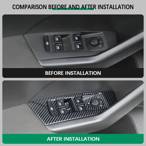 Imagen 2 del producto 4 Uds. Pegatina de cubierta de Panel de elevación de ventana de puerta de coche para Volkswagen VW t-cross Tcross 2018 2019 2020 2021 2022 2023 accesorios LHD