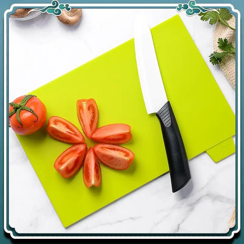 

1Set Flexible Plastic Cutting Board Mats Non-Slip Cutting Mat Thin Kitchen Cutting Mat Set With Food Icons