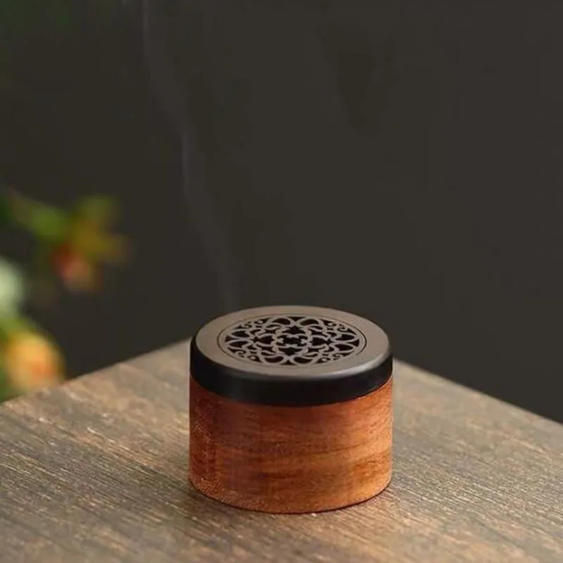 Mini Solid Wood Incense Box Creative Sandalwood Fragrance Censer Portable Hollow  Aromatherapy Burner Home Decor