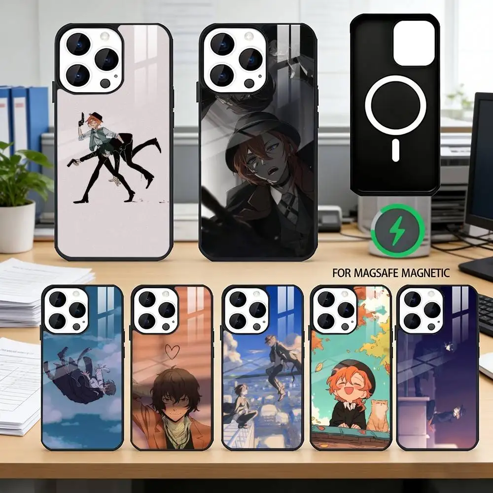 

BSD D-Dazai Osamu Phone Case For iPhone17,16,15,14,13,12,11 Plus,Pro Magnetic For Magsafe Wireless Charging