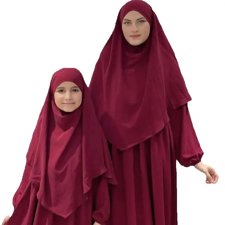 

Мусульманское женское платье-хиджаб для девочек Ид Джеллаба Химар Джалабия Арабский халат Рамадан Ислам Одежда Никаб Абая Турция Кафтан Кебая Комплект