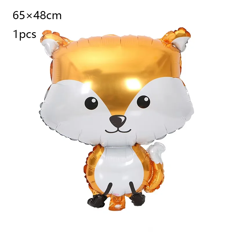 Fox Hedgehog Raccoon Deer Animal Foil Balloons Birthday Woodland Forest Theme Party Decor Retro Brown Latex Balloons Baby Shower