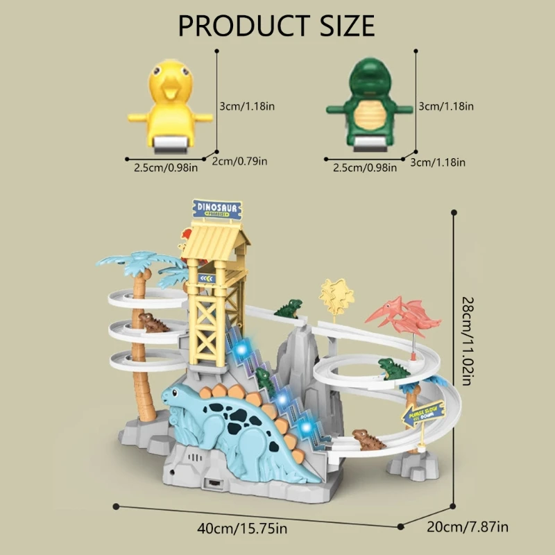 インタラクティブ恐竜チャレンジ トラック電動スライディング クライミング教育玩具 15UB
