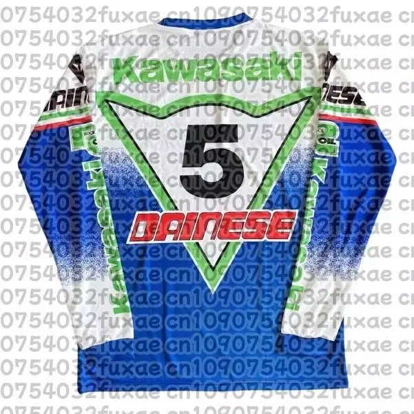 

Kawasaki Motocross racing Long Sleeve Jersey T-shirt Newest Outdoor Summer Classic Tee Adults Loose Exercise Motorcycle Jersey