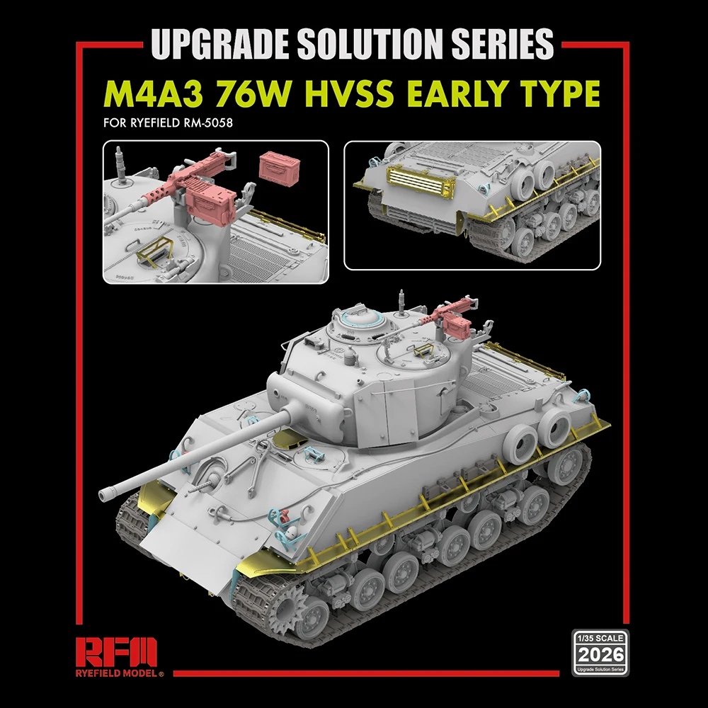 

[Ryefield Model] RFM RM-2026 1/35 M4A3 76W HVSS Early Type Upgrade Solution for RM-5058