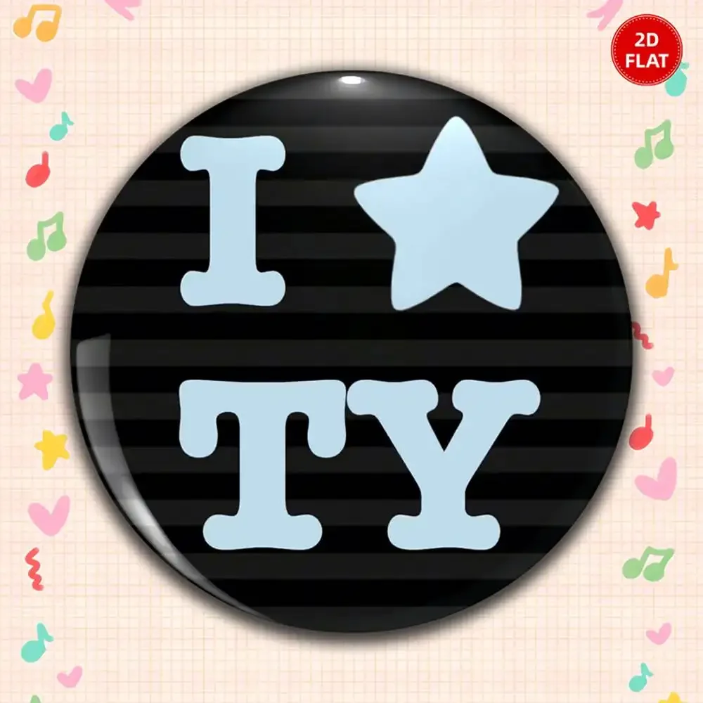 2026 Latest Model 2D FLAT Stylish Ornate Round Anime Plastic Brooch Pin Unisex Lapel Badge Fun Gift For Friends Relatives