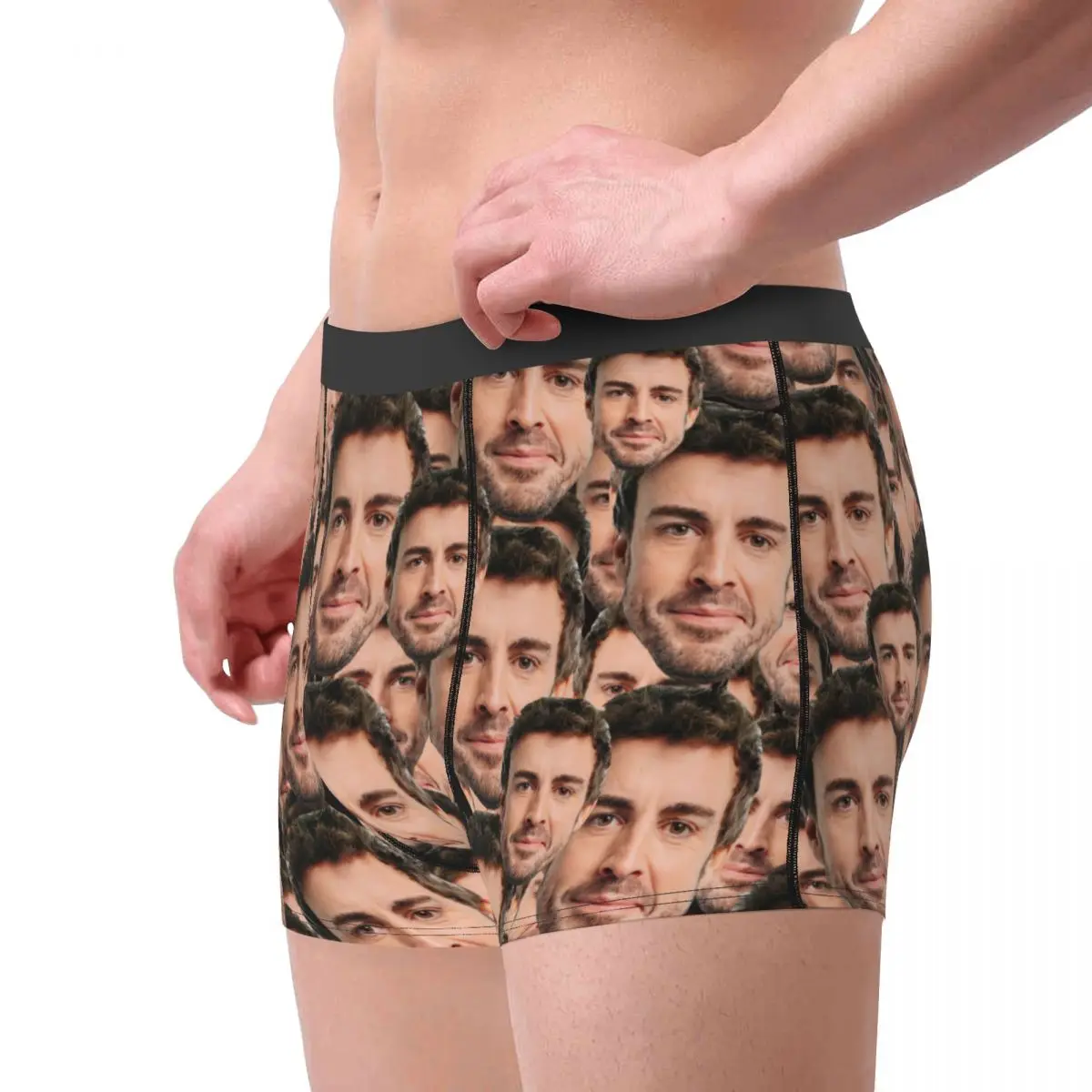 Alonso alonso boxer shorts para homens, cuecas muito respiráveis, shorts de impressão de alta qualidade, ideia do presente