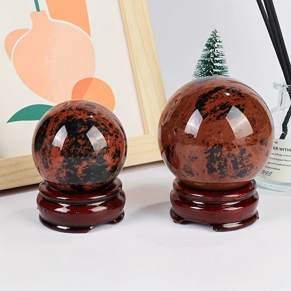 1pc natürliche rote Obsidian Kristall kugel, geeignet für Chakra Reiki Meditation, Heim dekoration, nachdenkliches Weihnachts geschenk