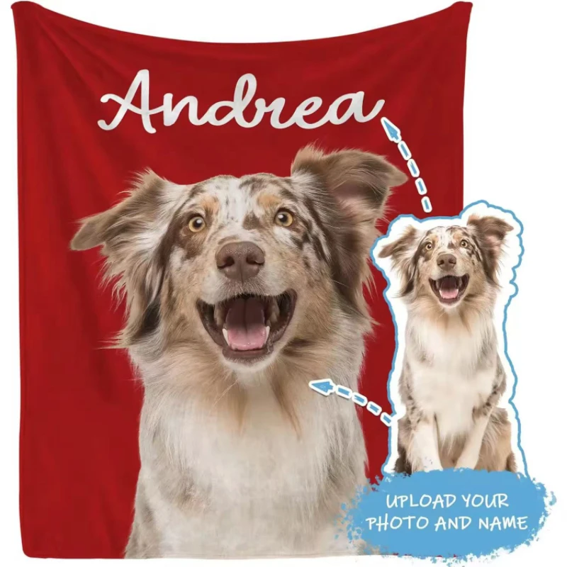 Personalized Soft Fluffy blanket Customized Pet blanket with photos and names Pet commemorative gift