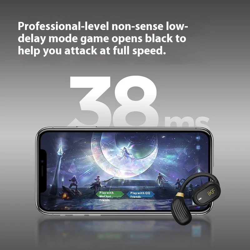 iKF Zeus Pro Wireless Earphones With 4 Mics DS3.0 Noise Reduction Stereo Surround Sound IPX5 Waterproof Custom Bluetooth Earbuds