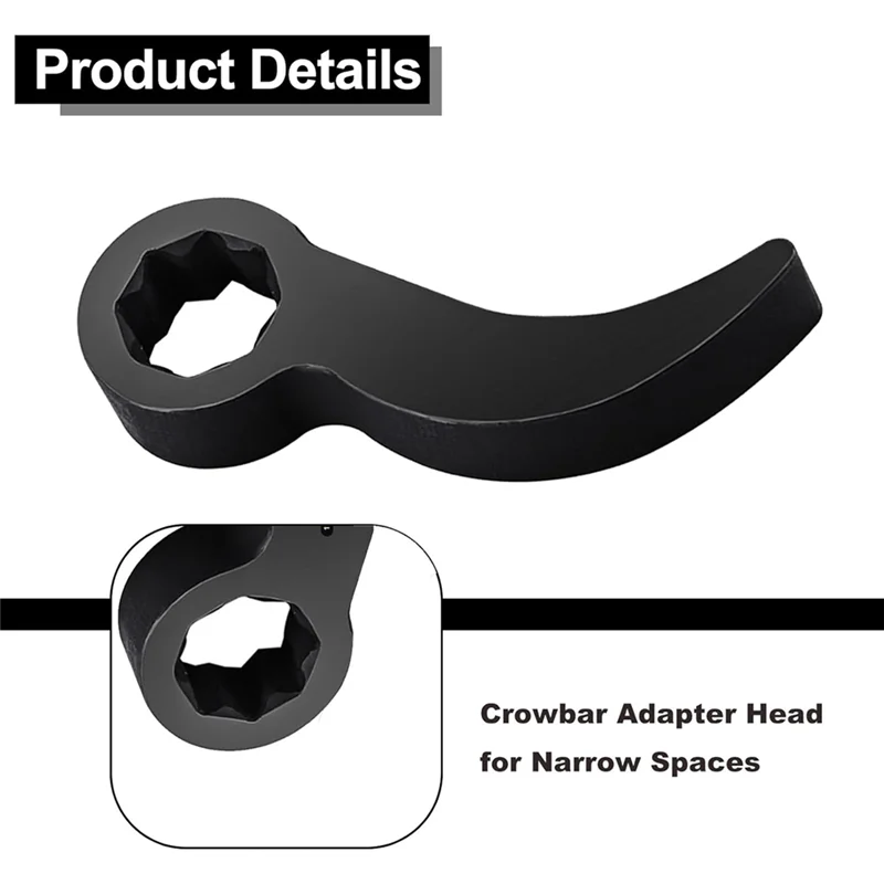 ABLK 2 Pack Crowbar Adapter Wrench Tool Pry Bar Wrench Adaptor Tool Fits For 1/2" 3/8" Drive Ratchets Repairing Tools