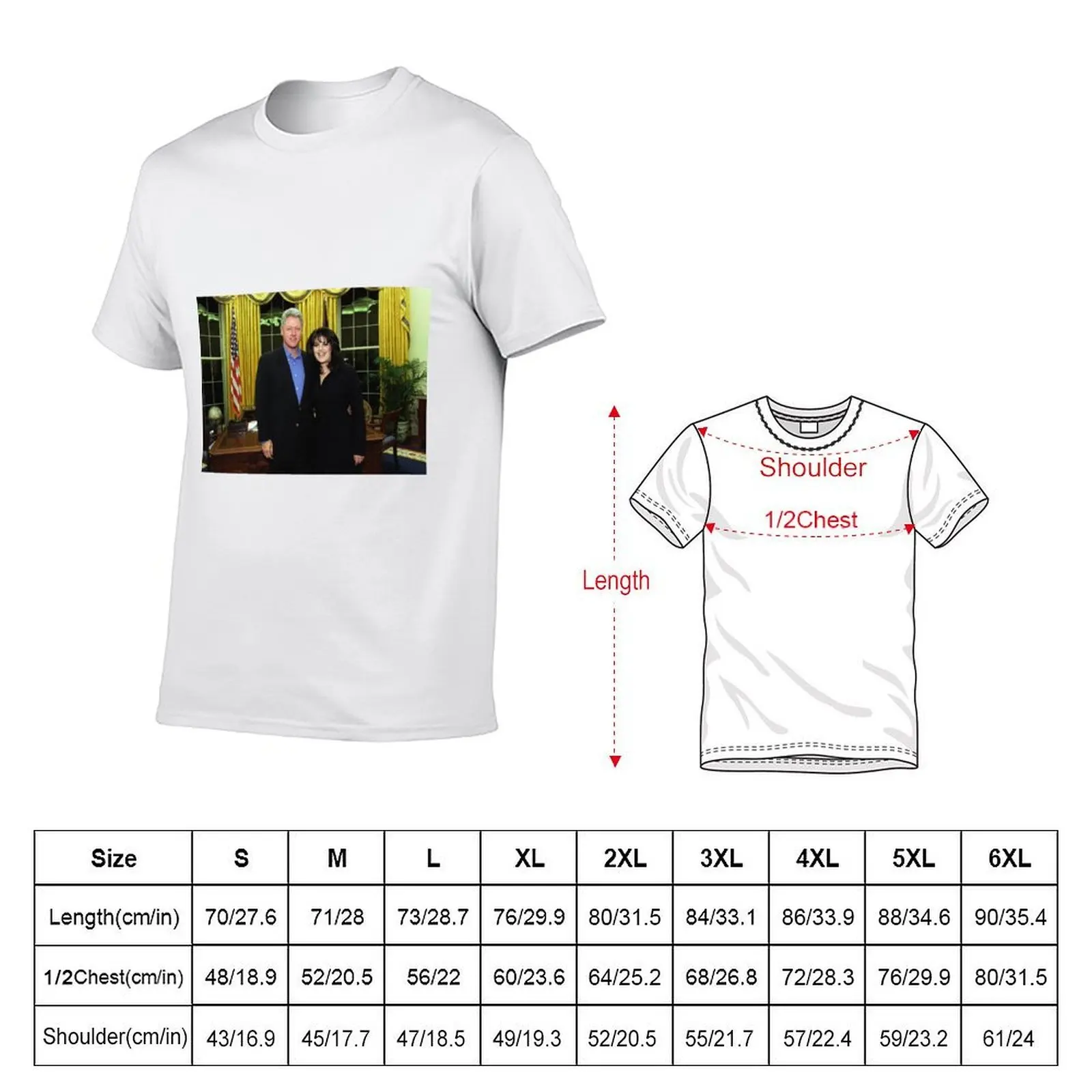 Bill Clinton and Monica Lewinsky T-Shirt korean fashion croswit shirt man fruit of the loom mens t shirts