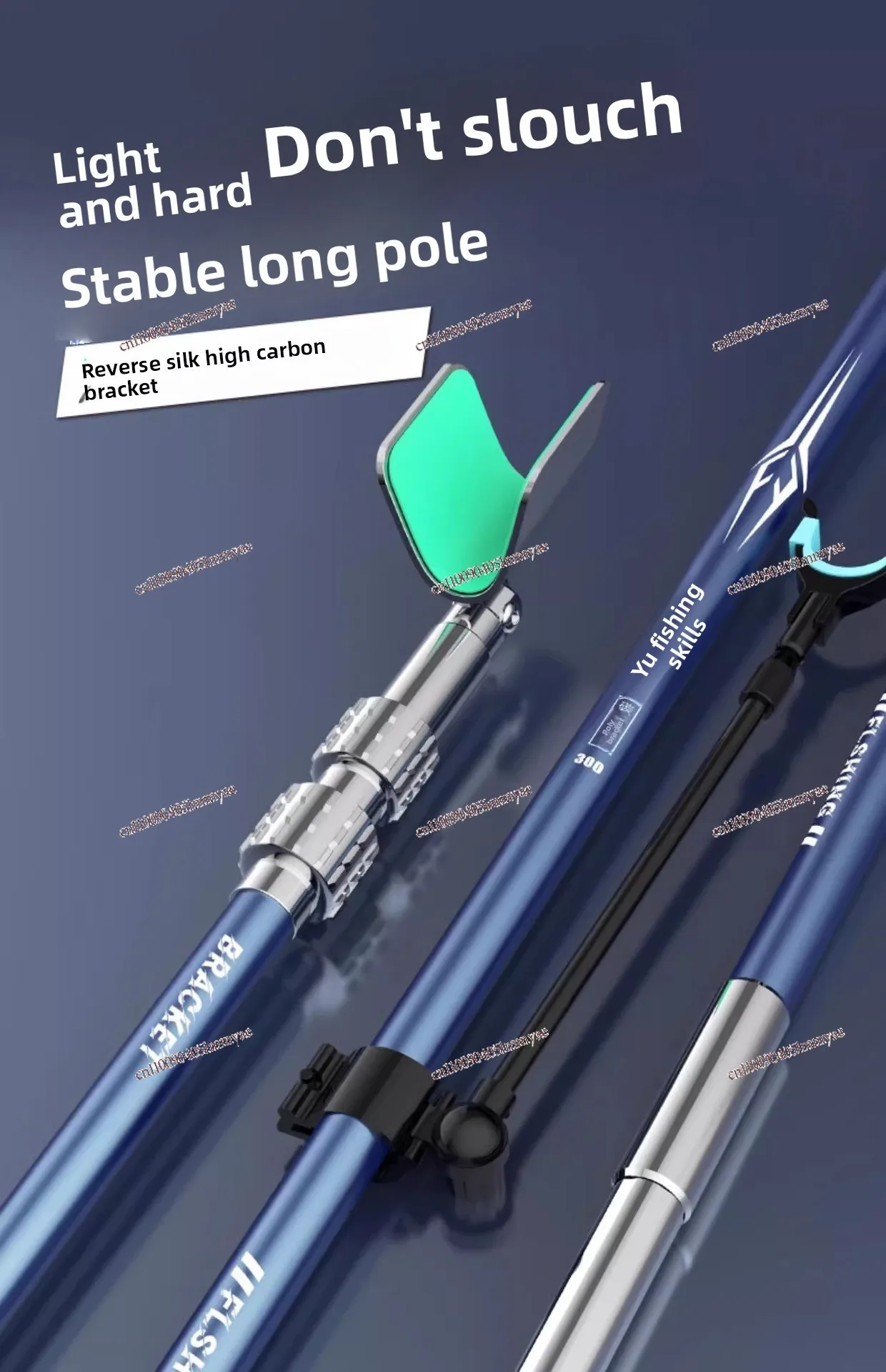 Outdoor Portable Bracket Retractable Croissant Head Large Object Rear Hanging Fishing Pole Frame Light Hard Fishing Rod Battery